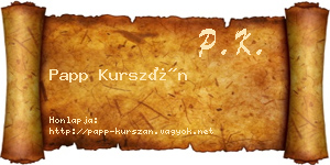 Papp Kurszán névjegykártya